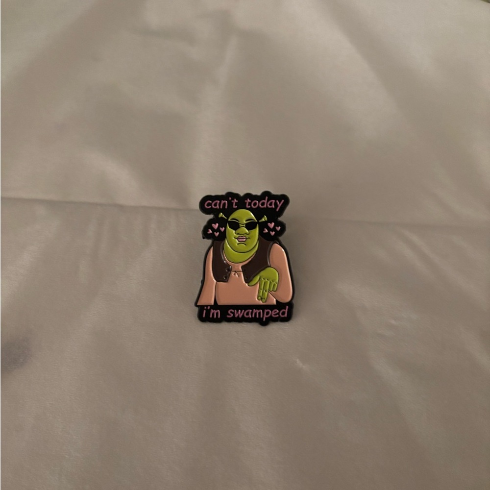 I Can’t Today, I’m Swamped Shrek Enamel Pin Funny Cartoon Movie Themed Pin